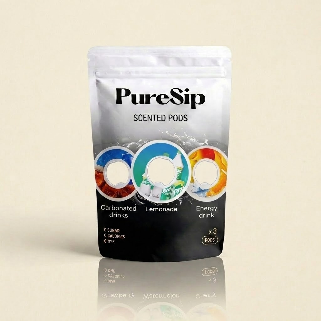 PureSip 3 Pack Flavoured Scent Pods (Carbonated drink, Lemonade & Energy drink)
