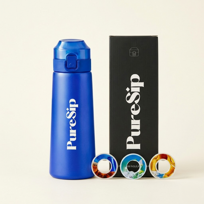 PureSip Scented Flavour Water Bottle 750ml (Blue) & 3 Scented Pods