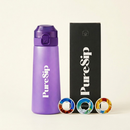 PureSip Scented Flavour Water Bottle 750ml (Purple) & 3 Scented Pods