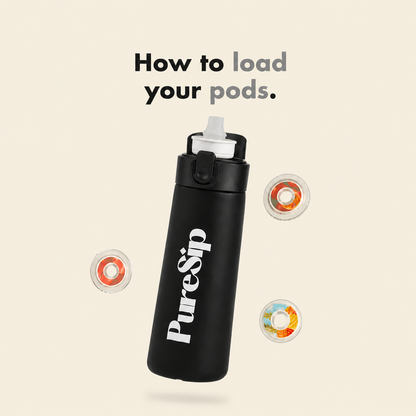 PureSip Flavoured Water Bottle 750ml – Purple Blue + 3 Pods