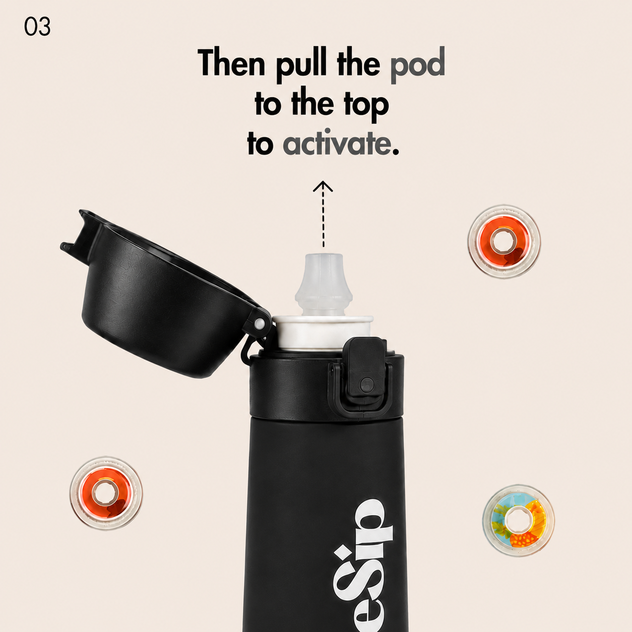 PureSip Flavoured Water Bottle 750ml – Purple Blue + 3 Pods