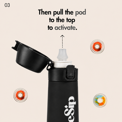 PureSip Flavoured Water Bottle 750ml – Purple Blue + 3 Pods