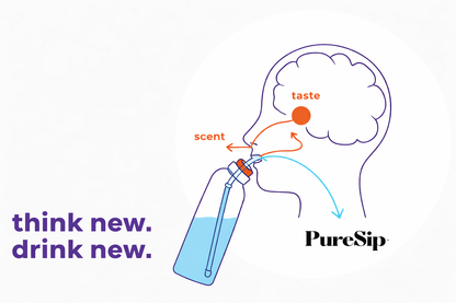 PureSip Scented Flavour Water Bottle 750ml (Green Purple) & 3 Scented Pods