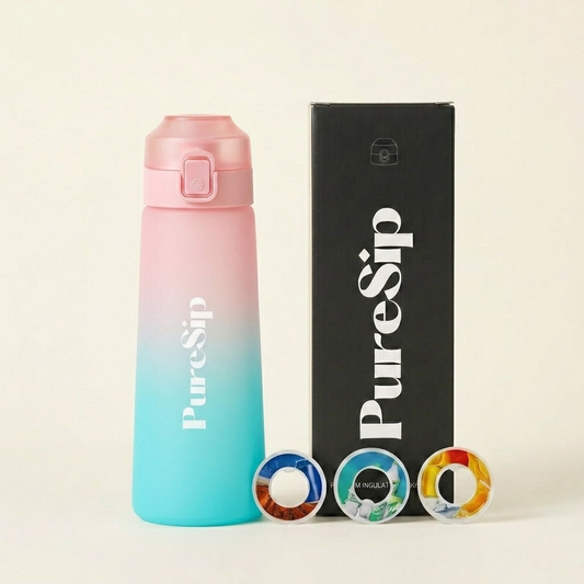 PureSip Scented Flavour Water Bottle 750ml (Pink Blue) & 3 Scented Pods