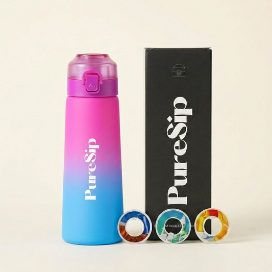 PureSip Scented Flavour Water Bottle 750ml (Purple Blue) & 3 Scented Pods